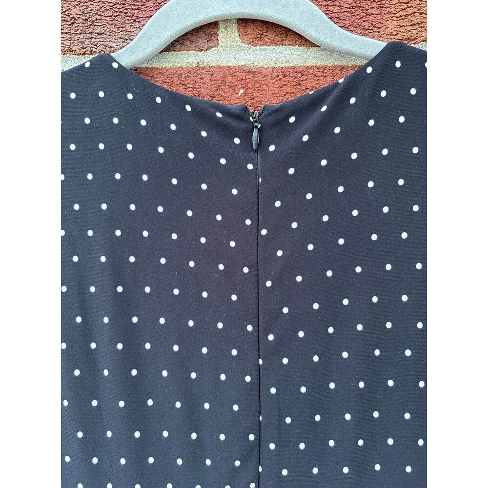 Lauren Ralph Lauren Polka Dot Fit & Flare Dress Navy black White Size 6P - Picture 7 of 7
